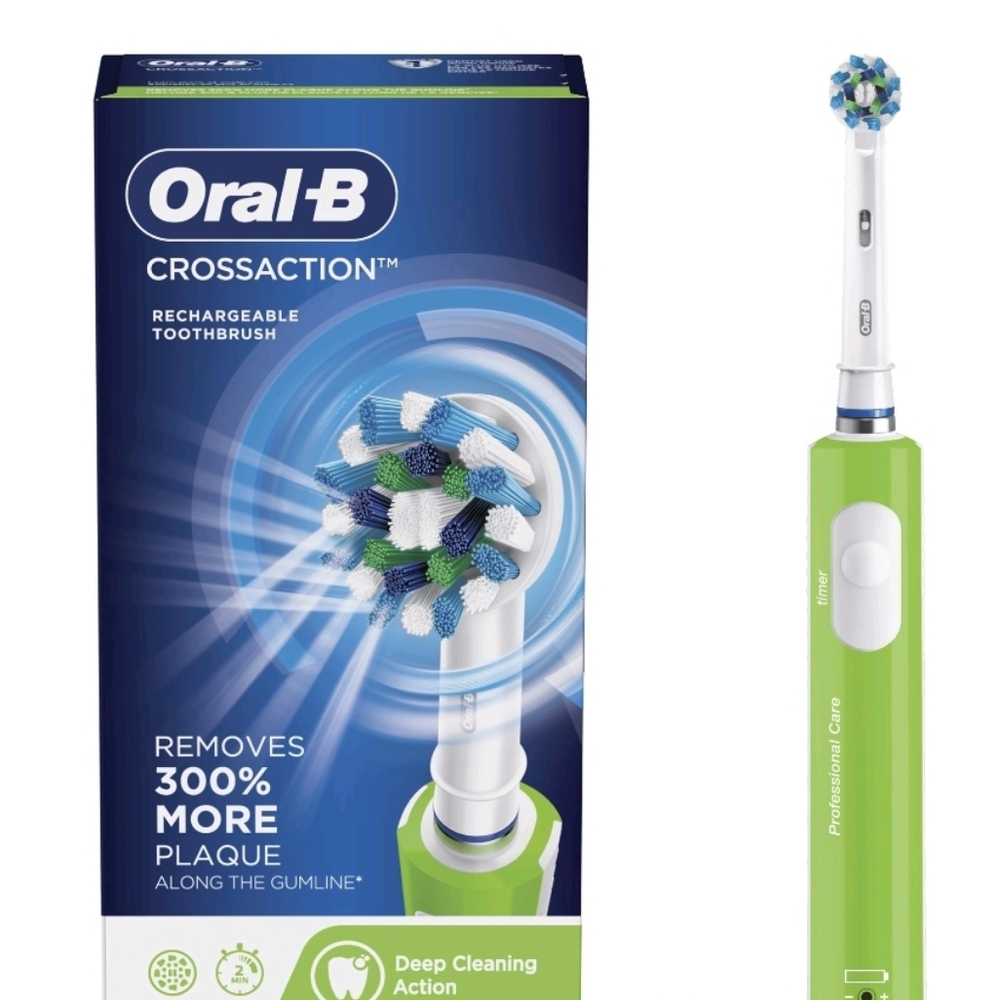Oral-B CrossAction Electric Toothbrush, Green, Pow